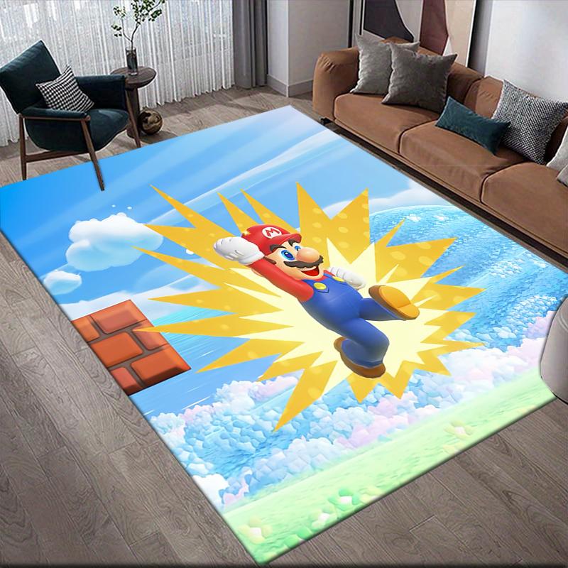 Mario Level Scene Area Rug, Mario Fan Cozy Carpet, Ideal Gift.chl