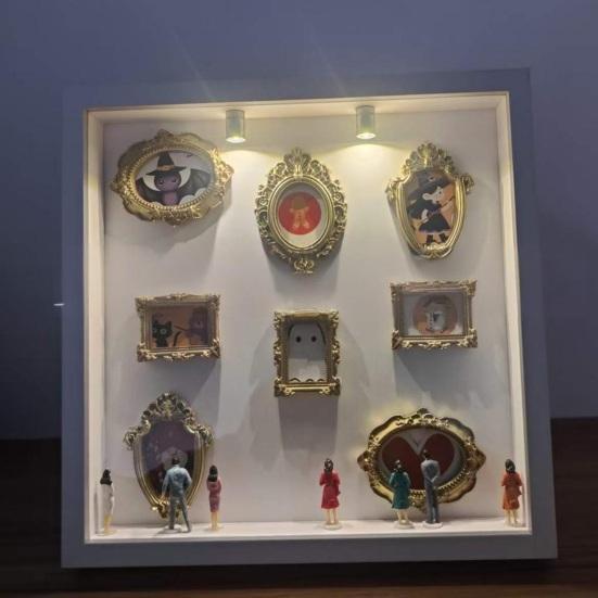 DIY Mini muzeum Siluetní krabička se světlem Vlastní rámeček na fotografie Vzpomínkový displej Personalizovaná DIY Shadow Box sada rámečků s mini rámečky na výročí Domov