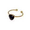 Women's Adjustable Heart-Shaped Twist Ring - Non-Fading Stainless Steel with Niche Design