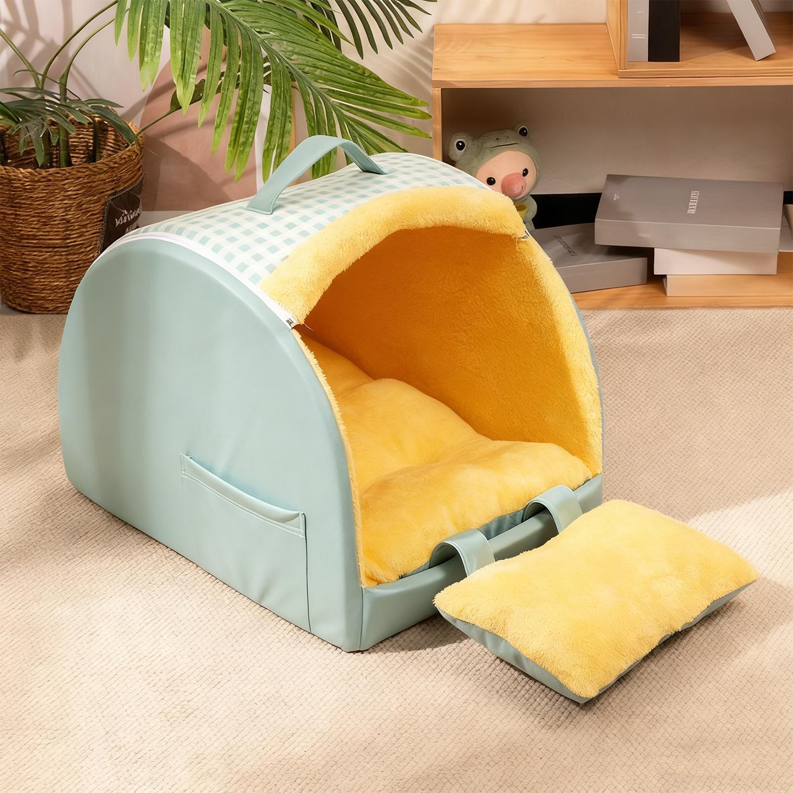 

Cave Cat Beds Soft Plush Comfortable Windproof Nest Indoor Cat House For Outdoor Winter Sleeping Outside Home Travel Bedroom China Mainland