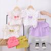 New Summer Baby Clothes Set Children Fashion Flower T-Shirt Shorts 2Pcs/Sets Kids Girls Clothing Toddler Casual Cotton Costume