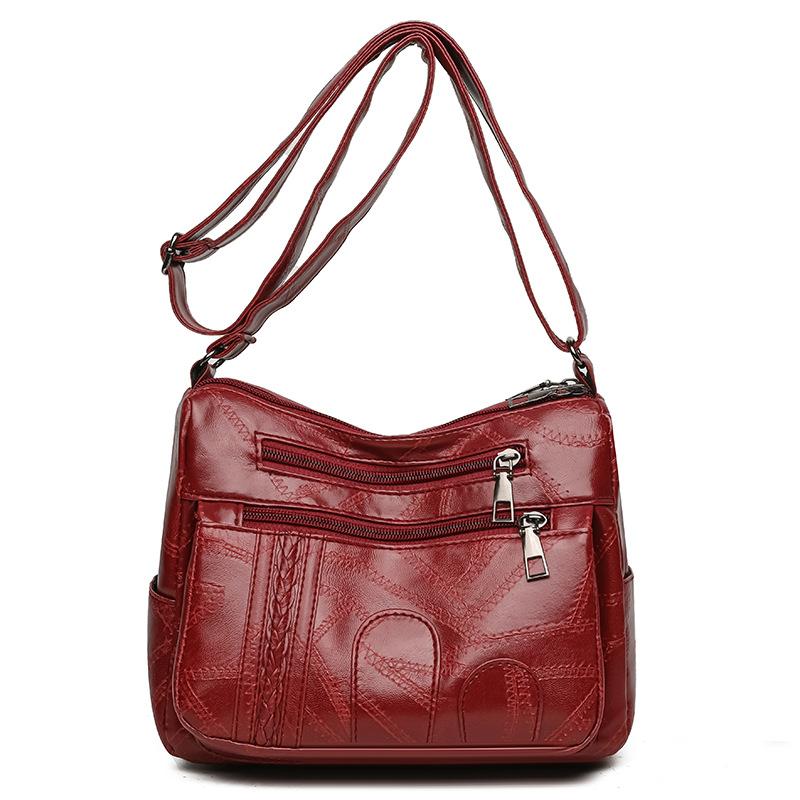 New Multi-Layer Soft Leather Women's Crossbody Bag - Fashion Splicing Shoulder Bag, Multi-functional and Large Capacity Design