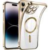 iPhone 14 Pro Case, Electro MagSafe, Gold + Screen Protector