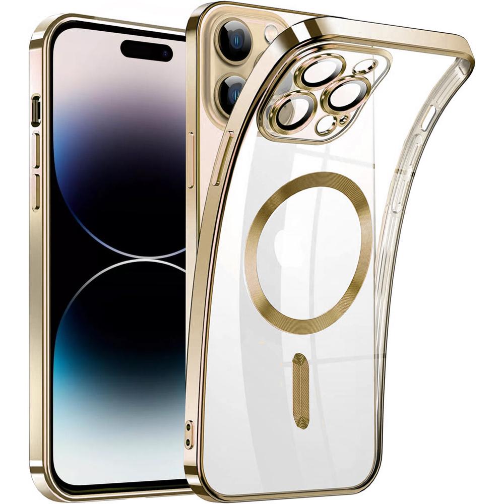 iPhone 14 Pro Case, Electro MagSafe, Gold + Screen Protector