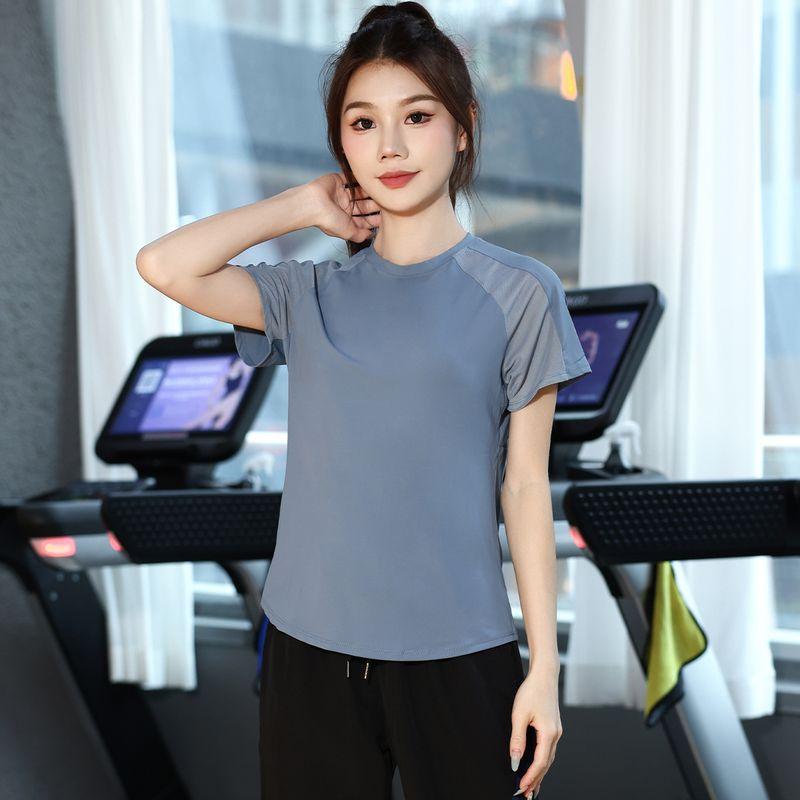 

Женская модная одежда для йоги Летняя сетчатая дышащая спортивная футболка Уличный туризм Быстросохнущие топы Спортзал
