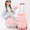 Set Zaino Scolastico Zaino con Ruote per Ragazze Studenti Zaino Trolley con Ruote Borsa Scolastica con Ruote Bagaglio da Viaggio Zaino per Libri