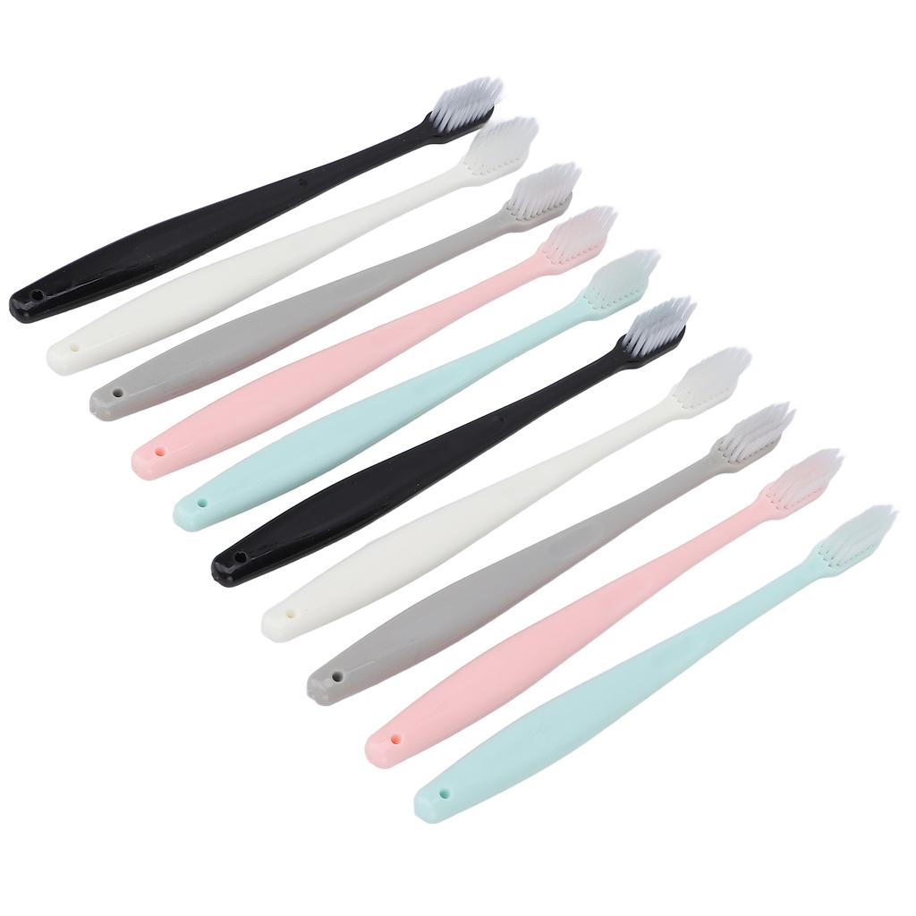 10pcs Soft Hair Toothbrush Home Portable Tartar Stain Removal Oral Cleaning Toothbrush
