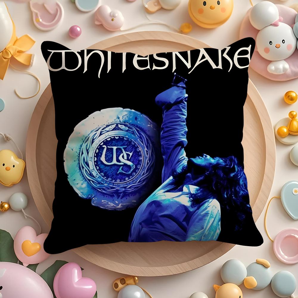 W-Whitesnake Band Cushion Cover Home & Car Multi-Scene Pillow Cover - Reversible, Soft & Durable for Daily Use