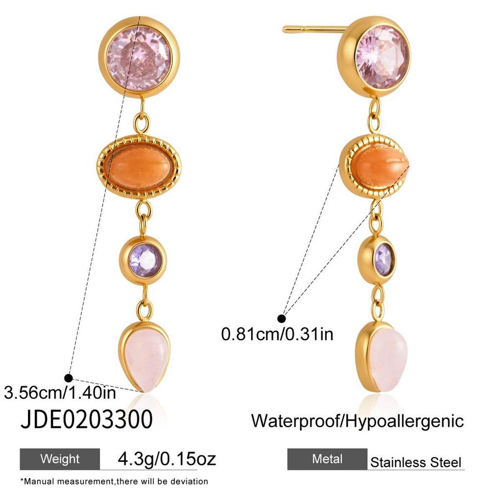 Wanxing 18K Gold Tassel Earrings: European & American Niche Design Stainless Steel Ear Ornaments for Women