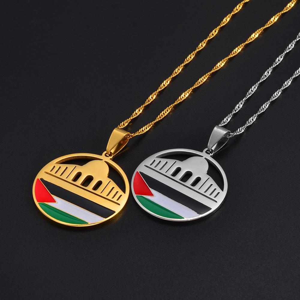 Anniyo Al-Aqsa Mosque and Palestine Pendant Necklaces Jewelry #255621