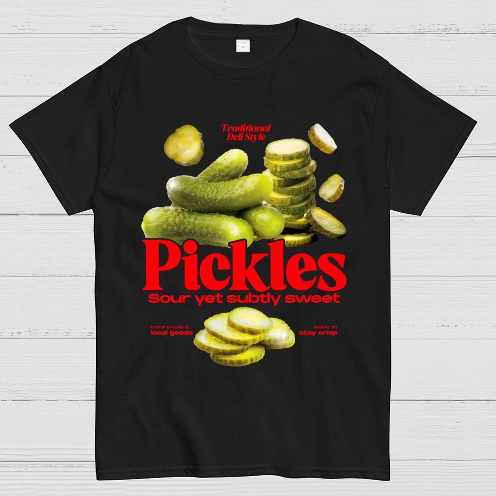 Retro Pickle Commercial Unisex 100% Cotton Summer Casual Cool Loose T-Shirt