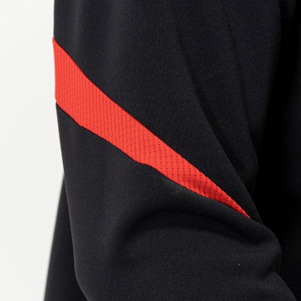 Soccer wear MORELIA training top, half-zip, long-sleeve shirt, P2MCC005, unisex, black, size L
