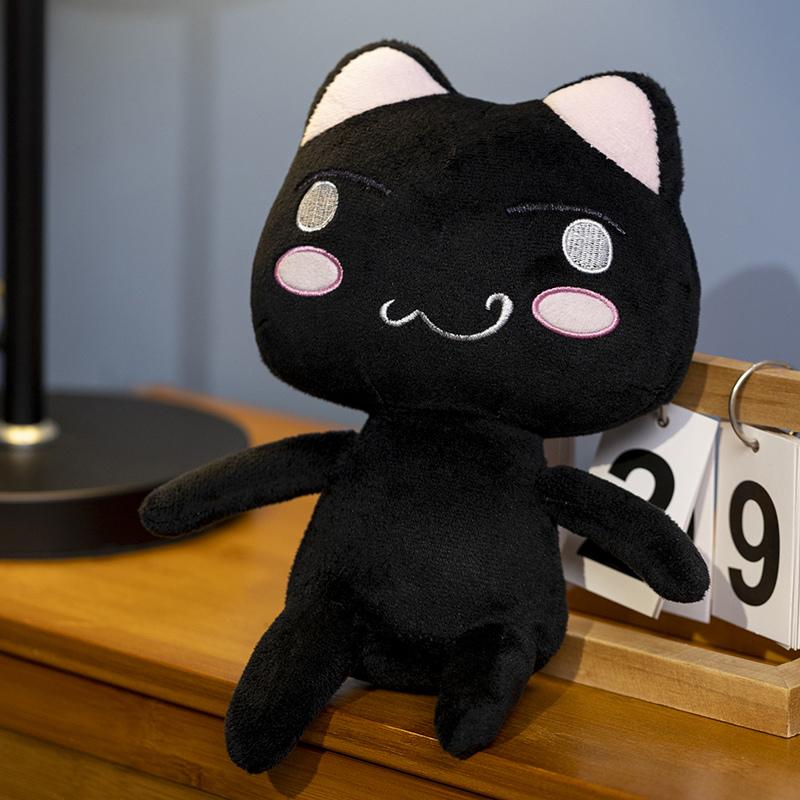 Black  Cat Plush Toy Soft Stuffed Kittens Cute Animal Doll for Girls Peluche Kids Birthday Gift