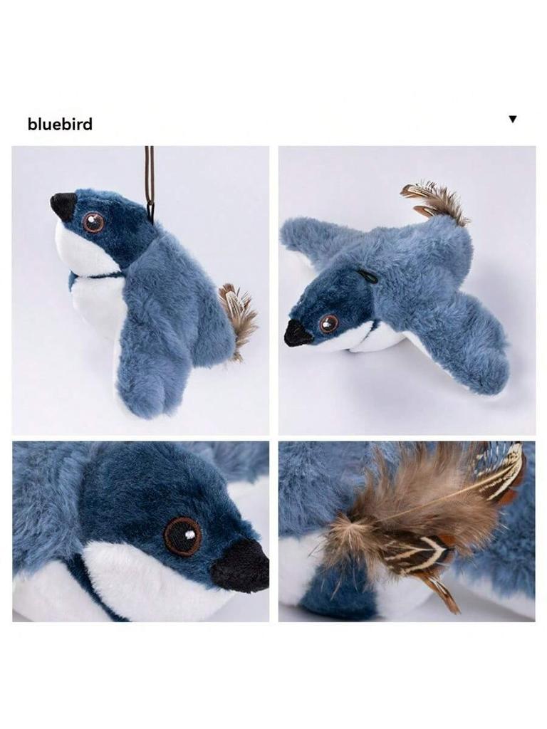 1pc Electric Interactive Cat Toy, Rechargeable Flapping Bird Plush Toys, Squeaking  Toys for Cats Fun Kitten Exercise Toys Soft