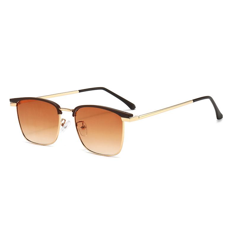 Semi Rimless Square Sunglasses Uv400 Protection Retro Browline Sunglasses Classic Polarized Glasses For Driving Fishing Outdoor