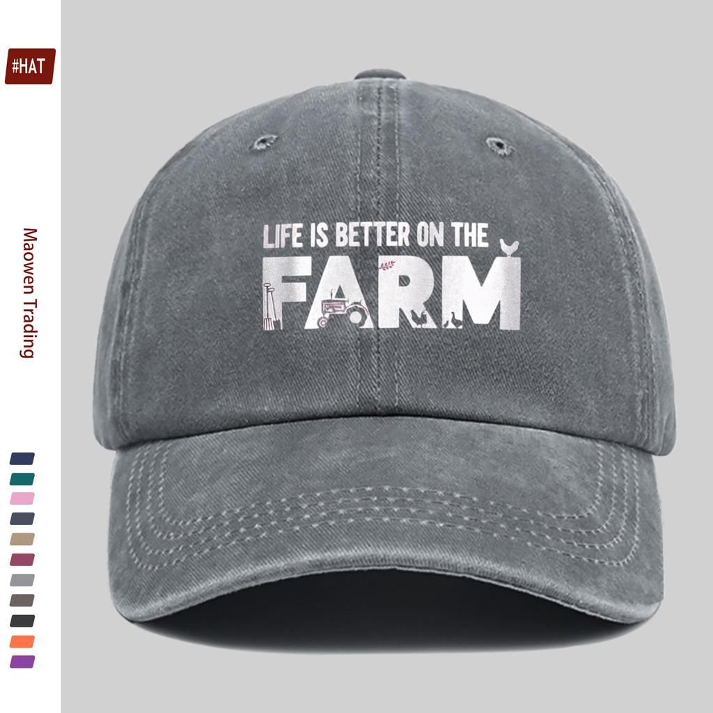 Pc Letter Print Baseball Cap Sweet Style Decorative Papa Hat Truck Driver Sun Hat Washed Strap Adjustable Headwear Street S