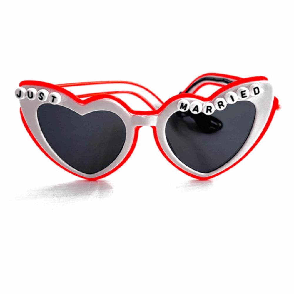 Lunettes LED Carrées Lunettes Cœur Lumineux Lunettes de Soleil Lumineuses Décoratives Fête