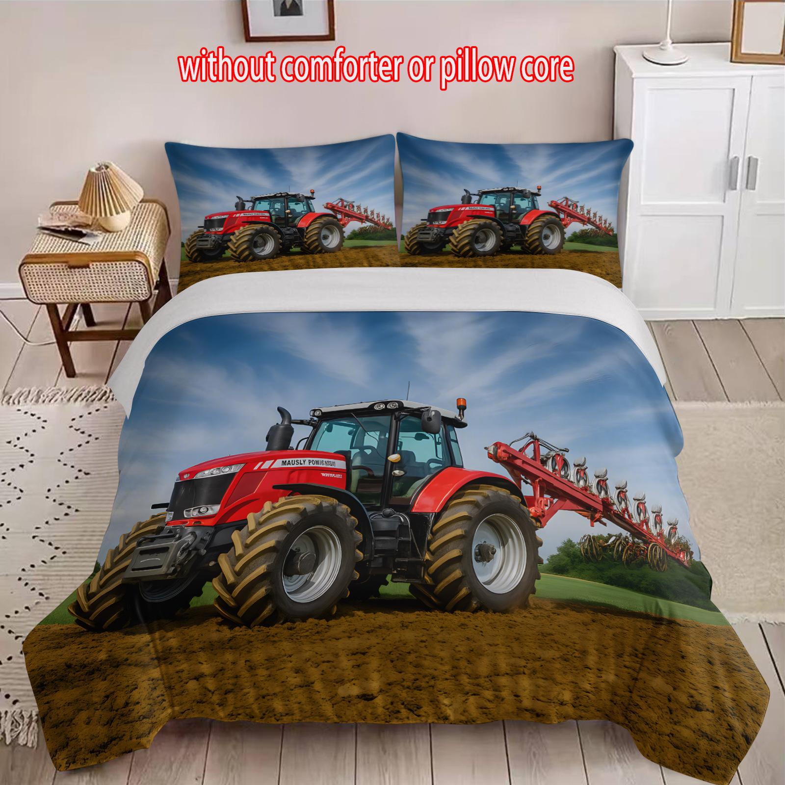 

Комплект стеганого покрывала с трактором, трехпредметный, с 3D цифровой печатью cover 90 * 200 + and 50 * 75 * 1