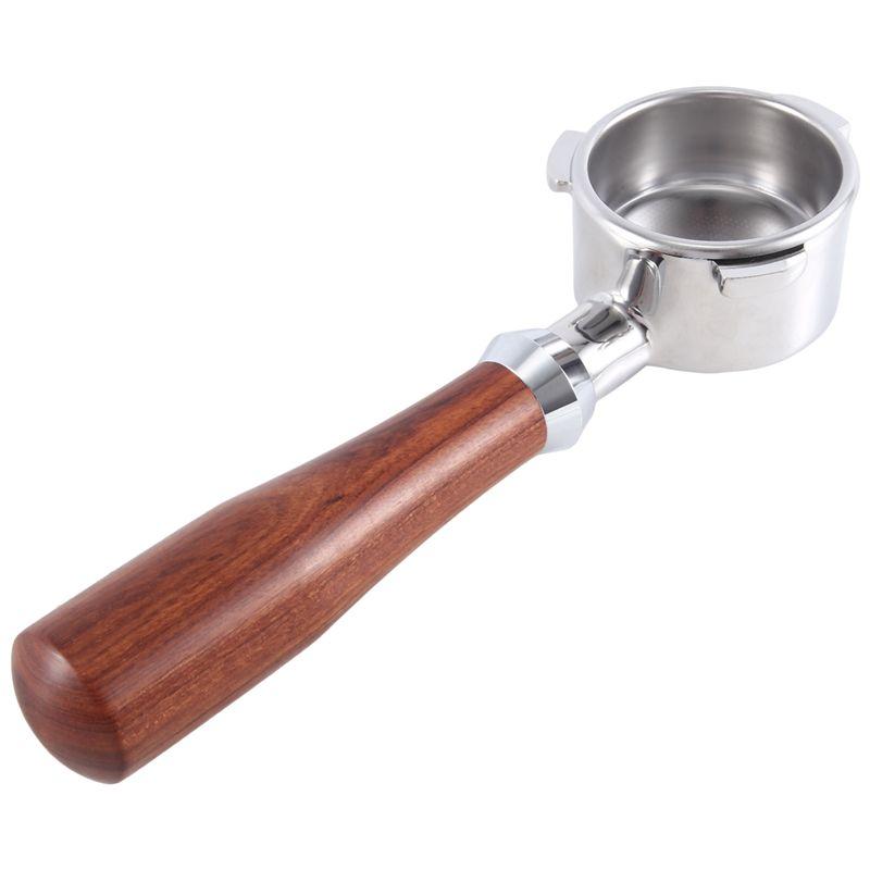 A20F-1 Piece 54Mm Bottomless Portafilter Espresso Machine Wooden Three Ear Handle Portafilter Removable Tool For 870/875/878/880