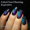 BORN PRETTY Cat Eye Nail Polish Holographic Chameleon Galaxy Magnetic Nail Polish with Black Magnetic Salon Home Gift for Women 5-Color Set,