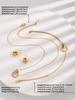 Stainless Steel 18K Gold Plated Interlocking Circles Infinity Style Roman Numbers Collar Necklace Bracelet Earring Jewelry Set