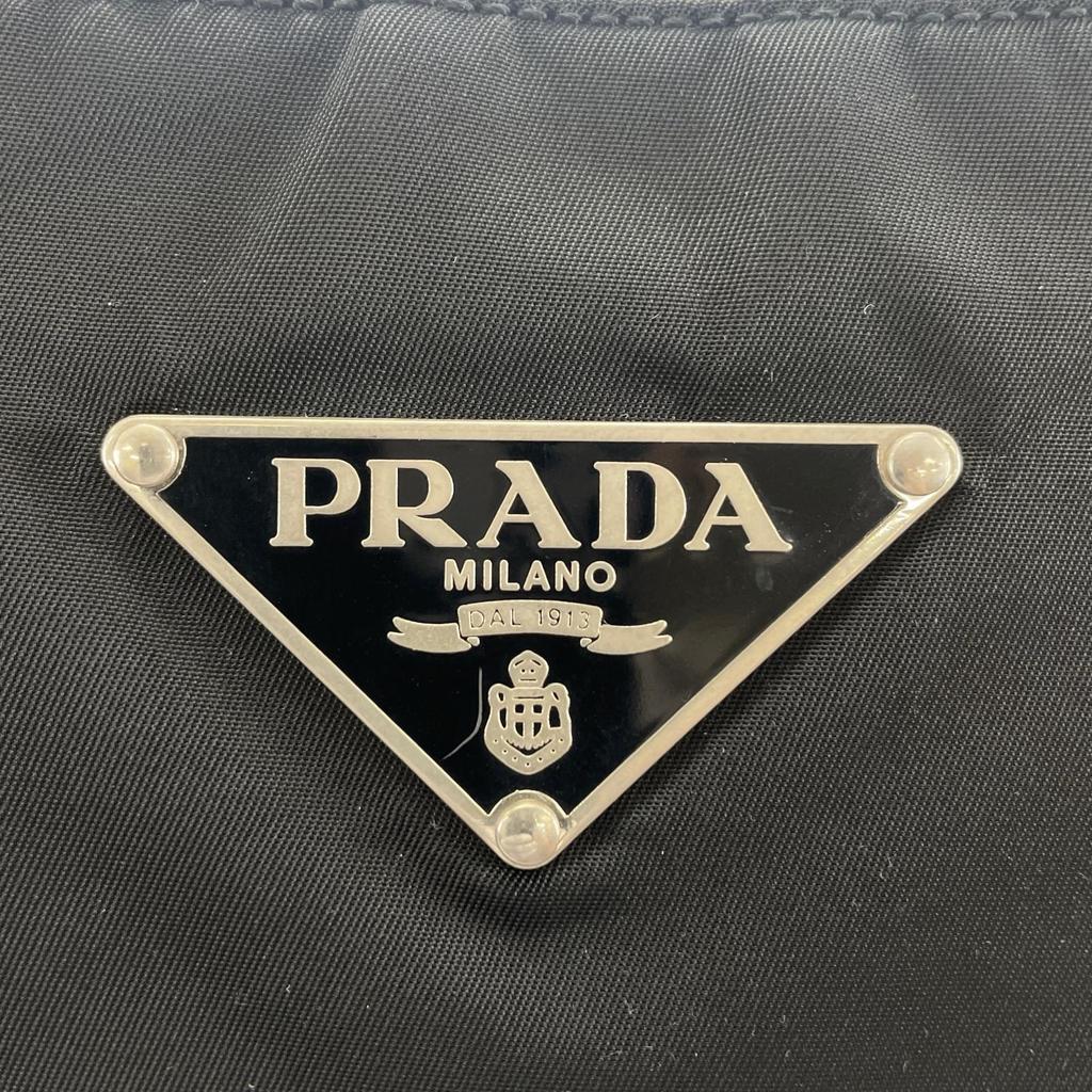 PRADA Triangle logo Tote Bag black Women used