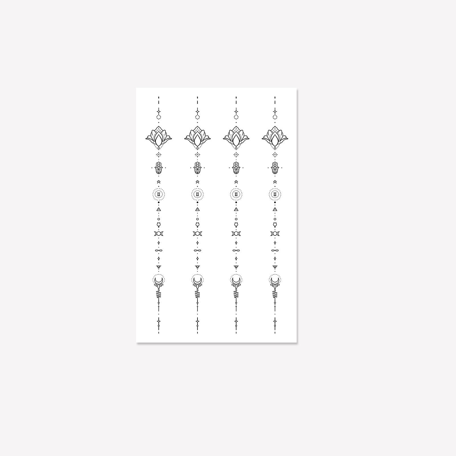 

Advanced Sense Of Personality, Simple And Small, Fresh Sun And Moon Geometric Lines, Totem, Back Tattoo Sticker 12*19