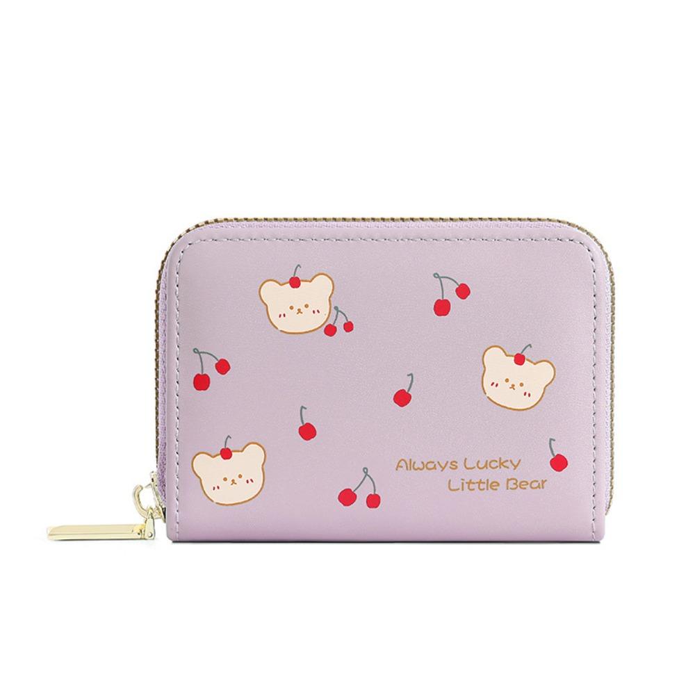 Candy Color Bear Pattern Wallet Korean Style Small Zipper Wallet Portable Short Coin Purse School