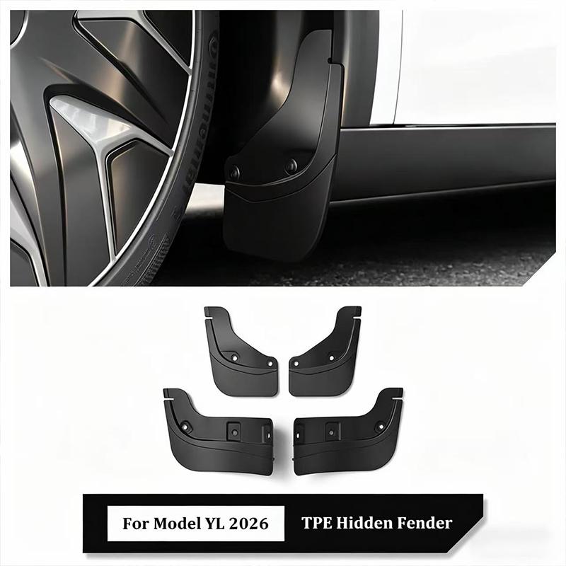 Mud Flaps For Tesla New Model YL 2026 TPE Front Rear Wheel Mud Flaps No Drilling All Weather Anti-Snow Anti-Sand Guard Protector