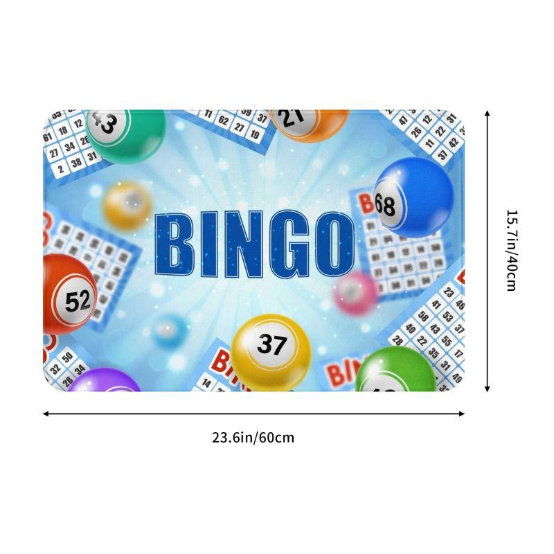 Game Bingo Doormat Mat Anti-Slip Kitchen Bathroom Toilet Rug Carpet 40*60cm