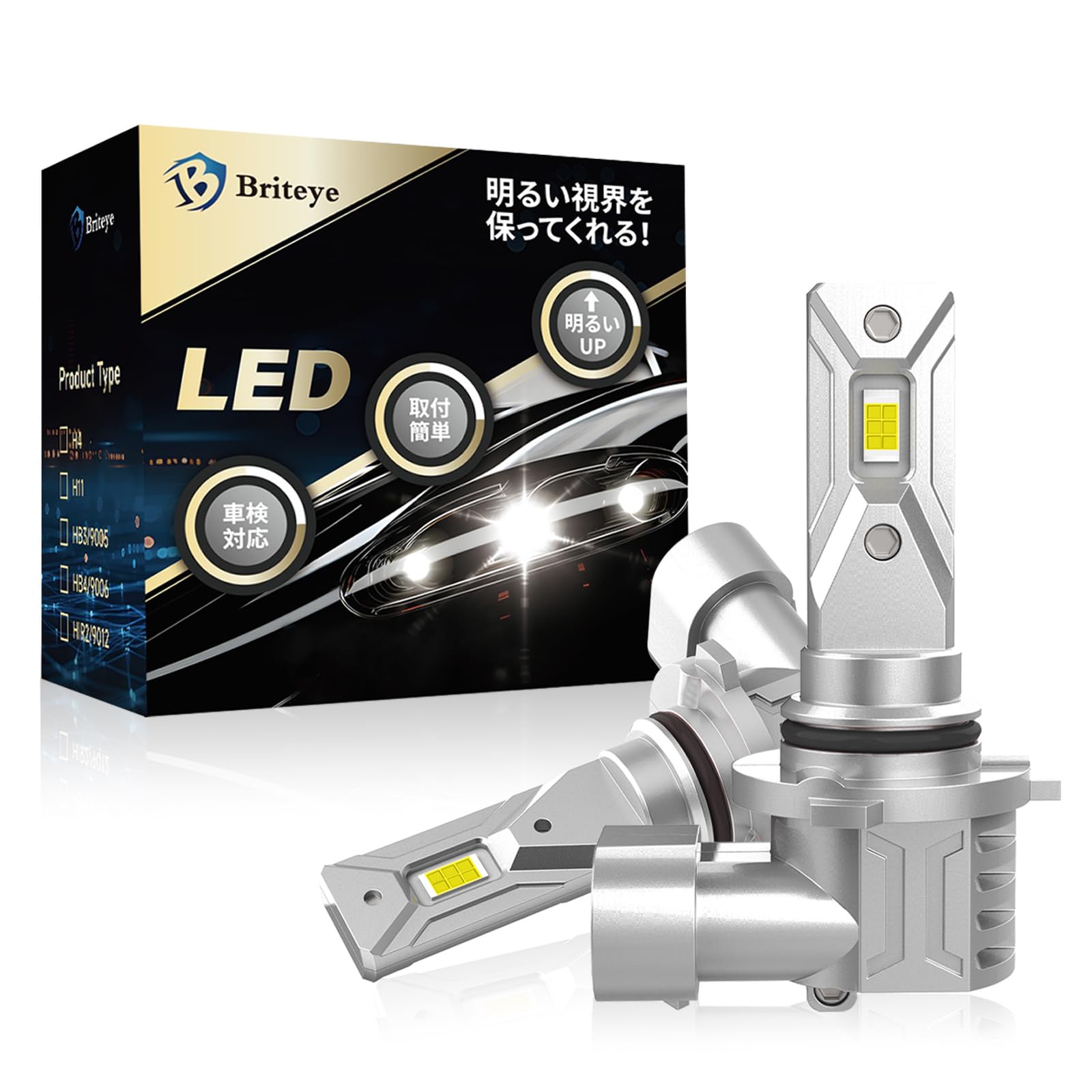 

Briteye H4 LED Headlight, HILO Switching, CSP Chip, Compatible with New Standard Vehicle Inspection, 9006/HB4 evolution model