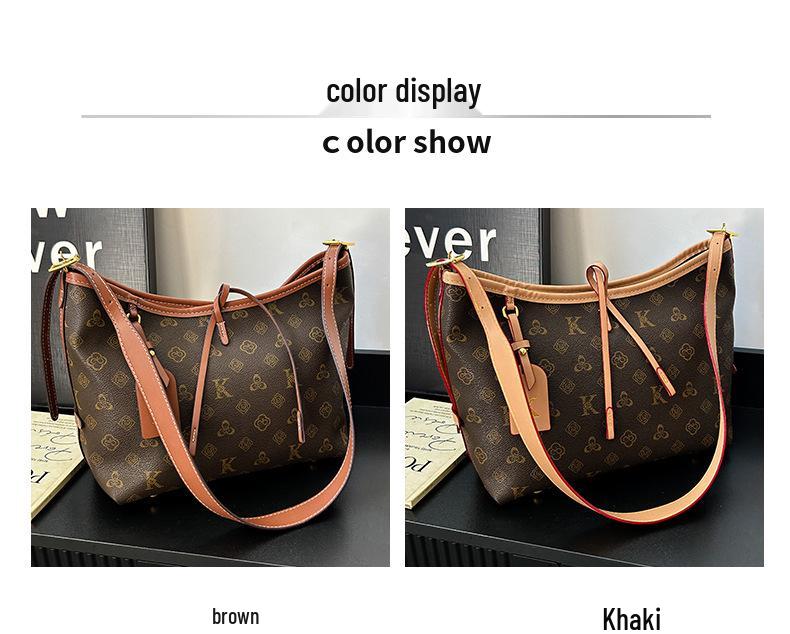 Elegant Floral Women's Tote: New Large-Capacity, Lightweight, Fashionable, Versatile Commuter Underarm Bag.