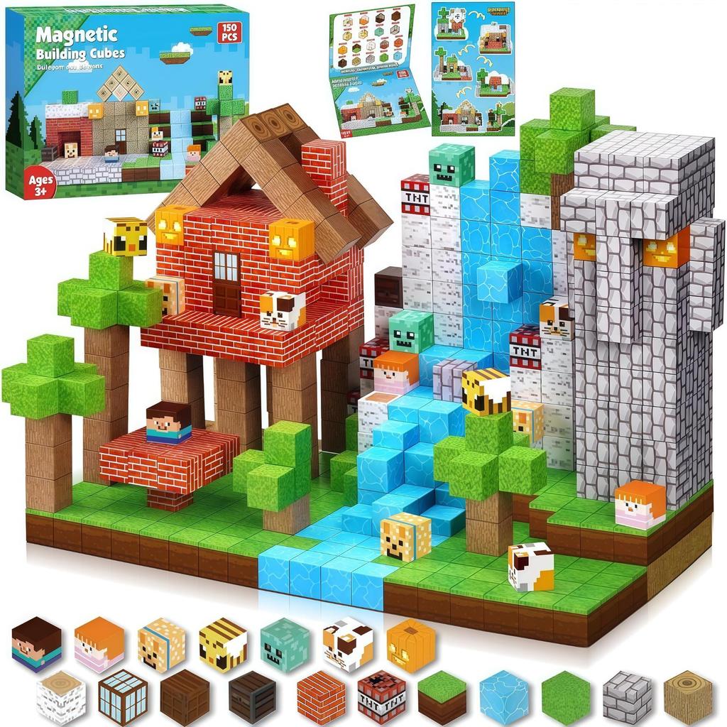 My Block World Children's Magnetic Cubes Set - Primeval Forest
