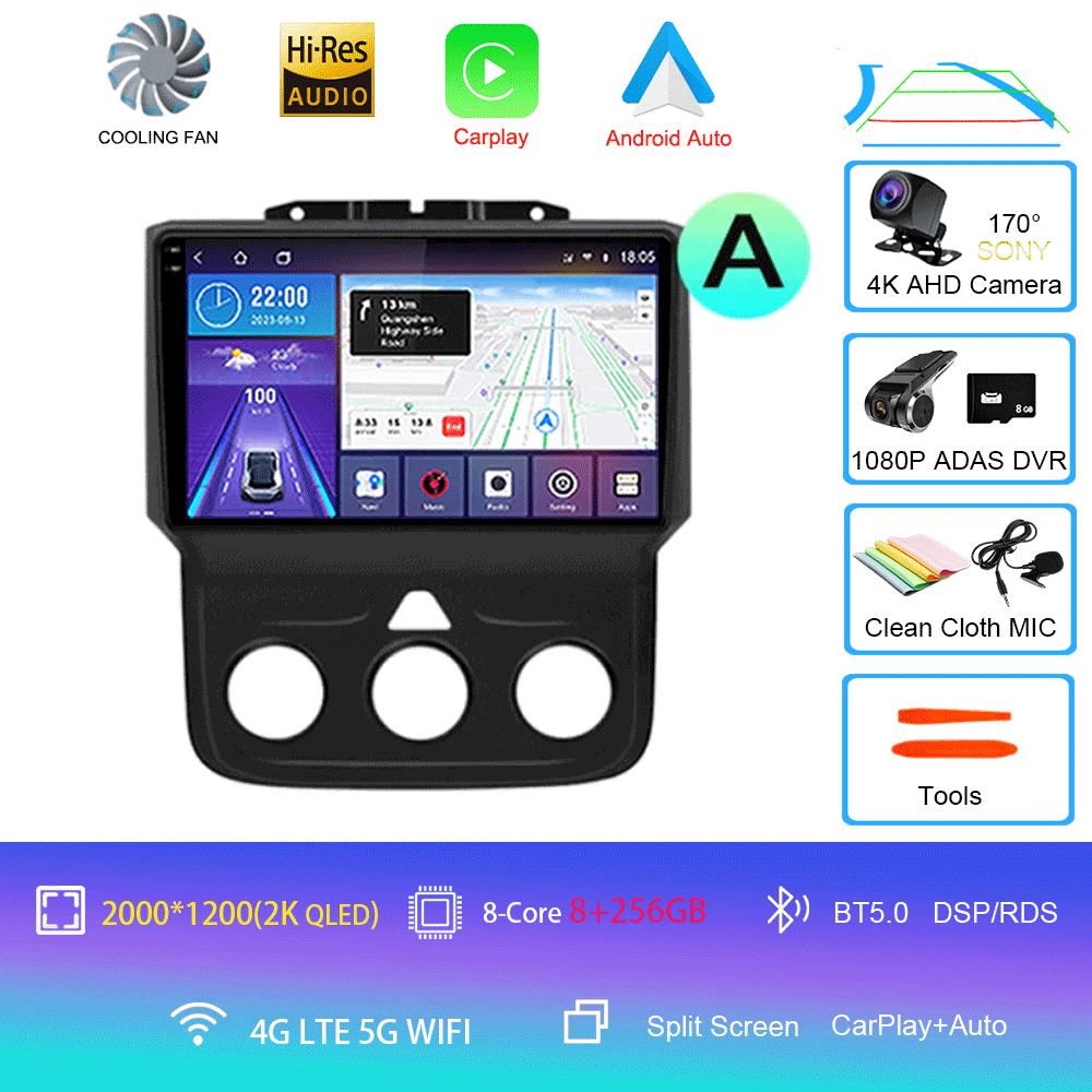 Android 14 Car Radio For T Dodge Ram 1500 2500 3500 2013-2018 Multimedia Stereo Video Player WiFi 4G Carplay Auto GPS Navigation
