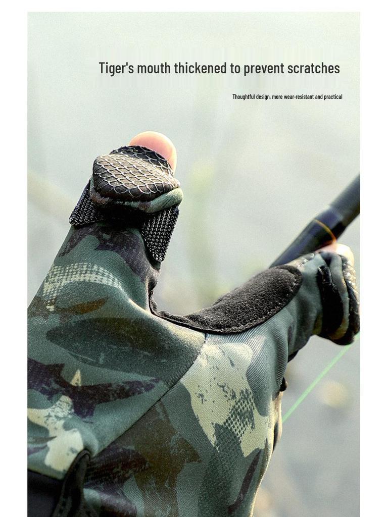 Warm Windproof Winter Fishing & Cycling Gloves for Men - Non-Slip, Touchscreen-Compatible, Fleece-Lined