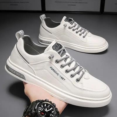 Trendige vielseitige Stoffschuhe Herren Frühling Neu Atmungsaktive weiße Schuhe Herren Sport- und Freizeitschuhe Trendschuhe