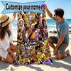 Custom Name Personalized Los Angeles Lakers basketball Print Beach Towel, for Trip Camping Beach Party Home Decor, Birthday Gift for Family & Friends