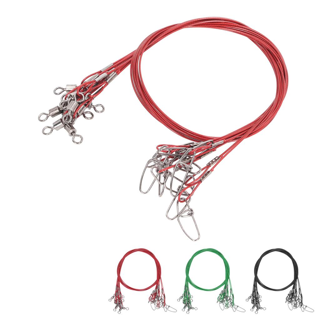 10 Stück 50cm Angelvorfächer Vorfächer Anti-Biss Angelschnur Vorfächer mit Wirbeln Ine Vorfächer