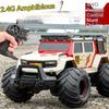 Amphibious 4wd Rc Police Car Waterproof Off Road Crawler With Led Lights Music Sirens Kids Toy Land Water Remote Control Vehicle