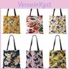 Customized Print Flower Tote Bag For Women Reusable Shoulder Bags Travel School Bags 40x40cm