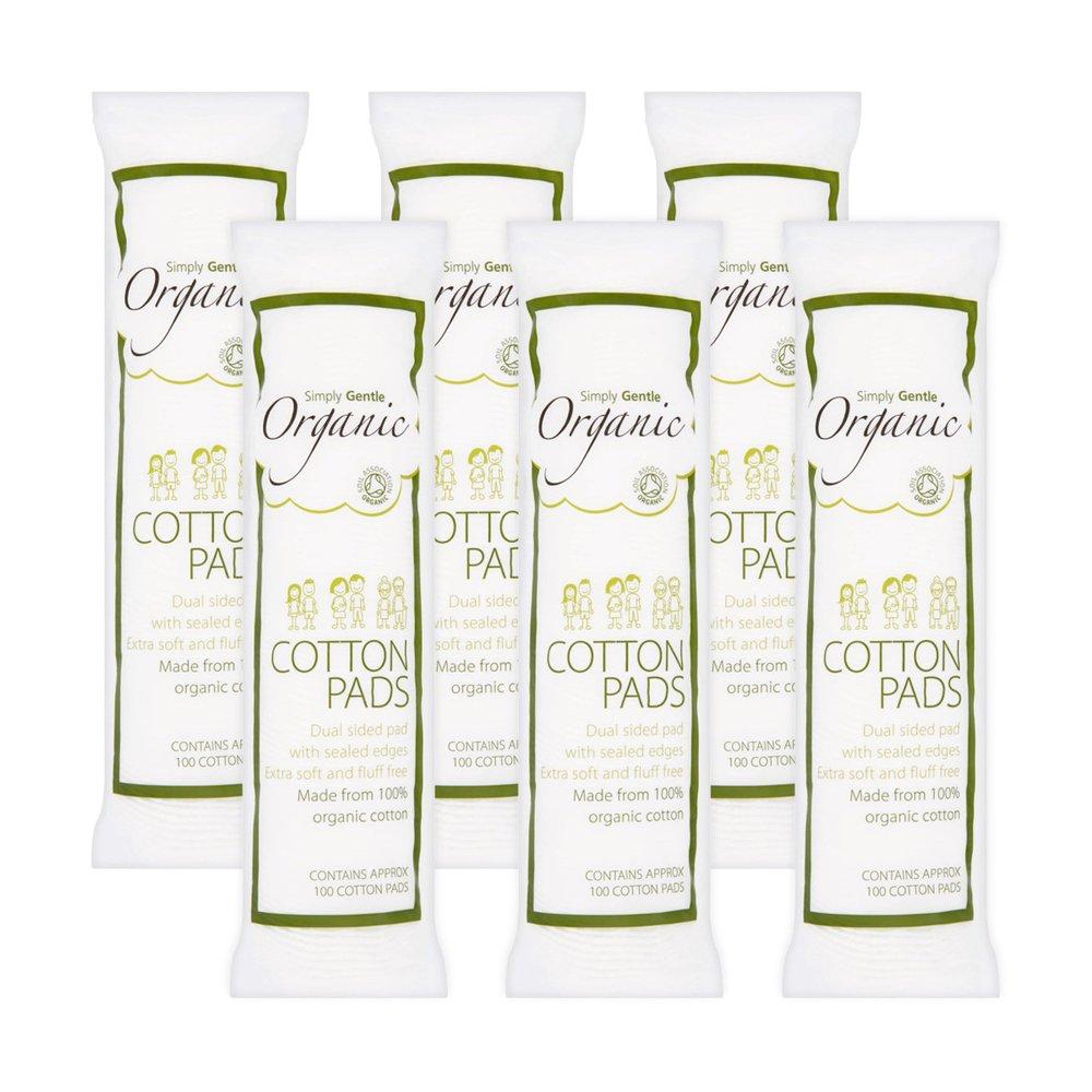 

Simply Gentle Organic Cotton Pads 100 Sheets x 6