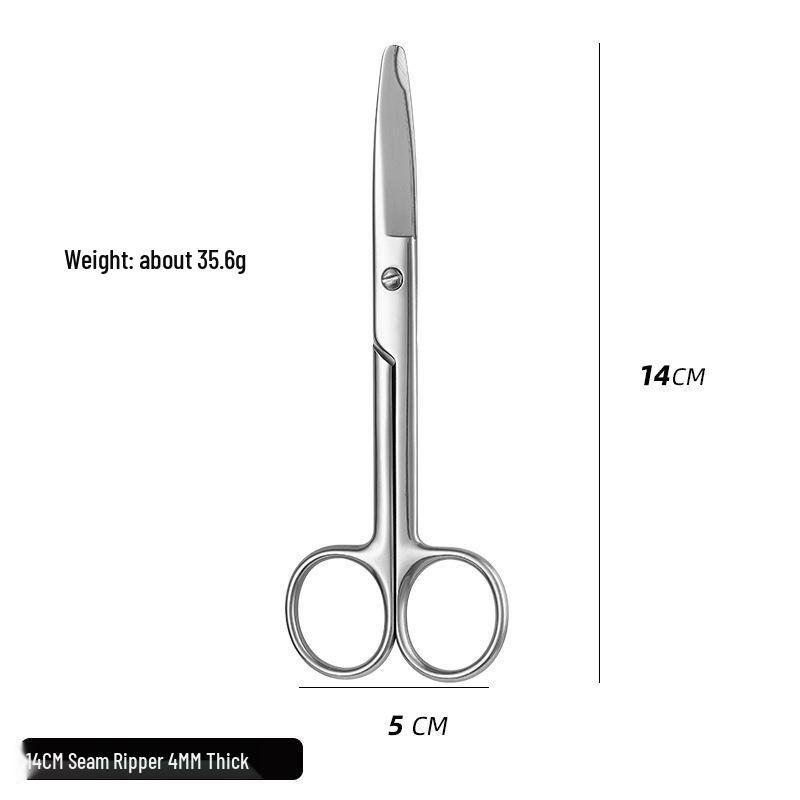 420 Stainless Steel Multi-Purpose Scissors: Large Curved, Straight, Round Tip for Surgical, Beauty, Nose Hair, Eyelid, and Teaching Use.