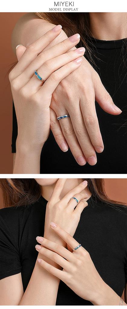 Pairing Couple Popular Set of Luxury Sterling Silver 925 One Size Fits Commemorative Gift Engagement Comes with Exclusive Box [MIYEKI] Ring, 2, Ring,
