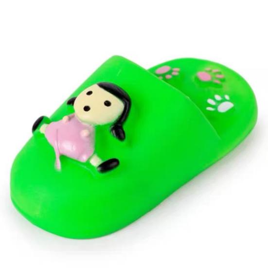 Girl Slipper Dog Chew Toy Bite Resistant Squeaky Simulated Slipper Shoes Pet Toy Boredom Stress Relief Puppies Teething Cleaning Toy