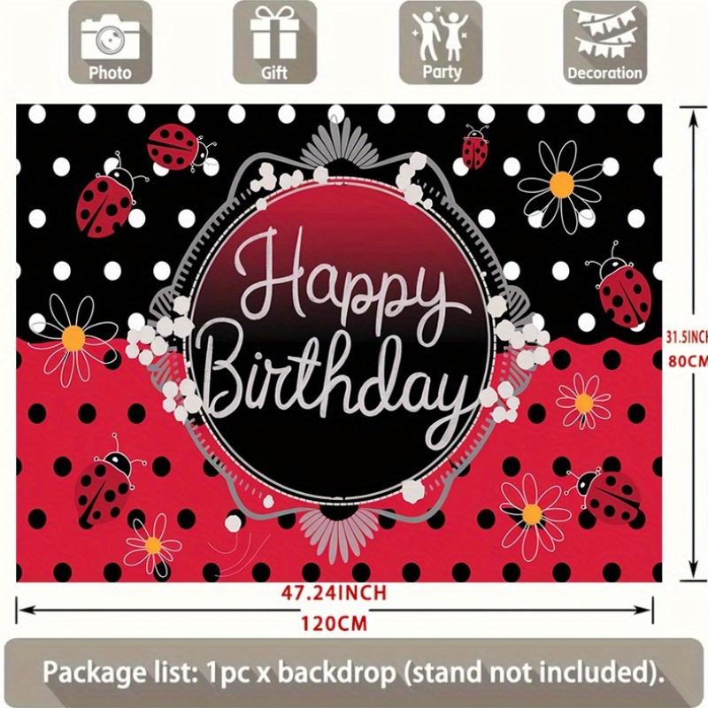 Ladybug Birthday Backdrop 1pc - Wall Hanging Decor