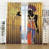 2 Pieces Ancient Ethnic African Woman Window Curtains Living Room Bedroom Kitchen Curtain Drapes Abstract Art Window Treatment