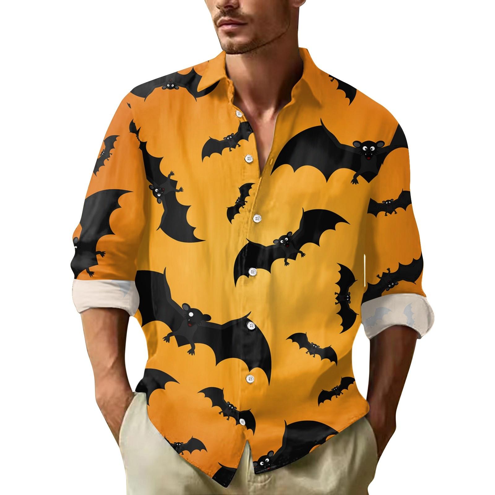 Мужские рубашки с длинными рукавами и пуговицами на Хэллоуин — фото 10