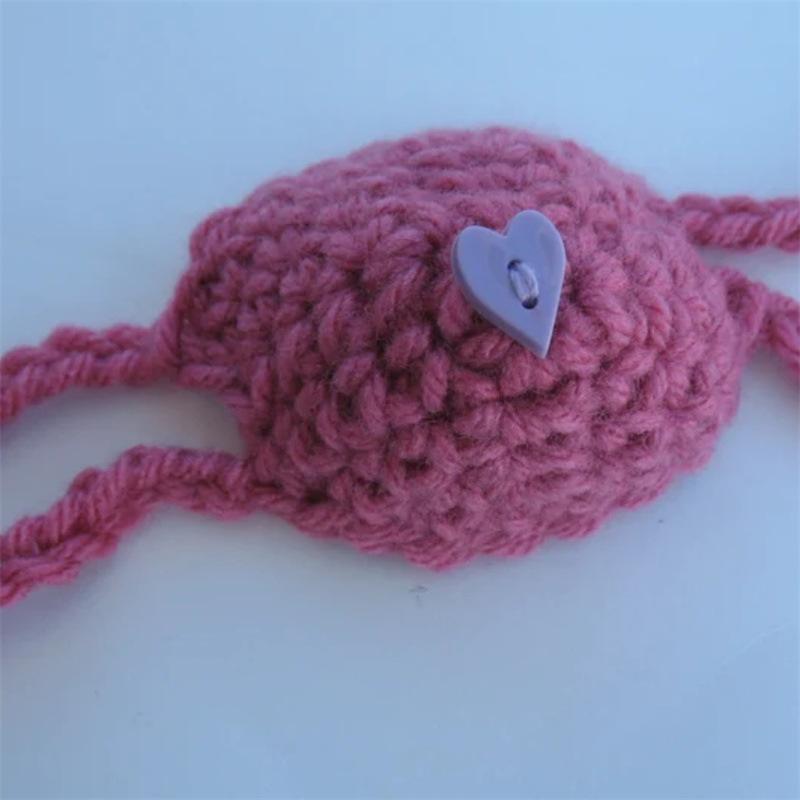 Hand-knitted Halloween funny colorful line mask and hat
