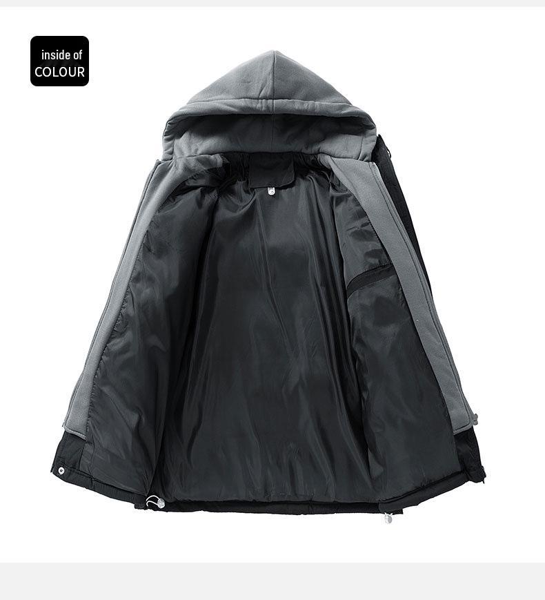 Men's Hooded Cotton Coat Winter 2025 - Thick Faux Two-Piece Warm Jacket