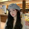 Women's Large Head Circumference Retro Woolen Warm Beret Hat
